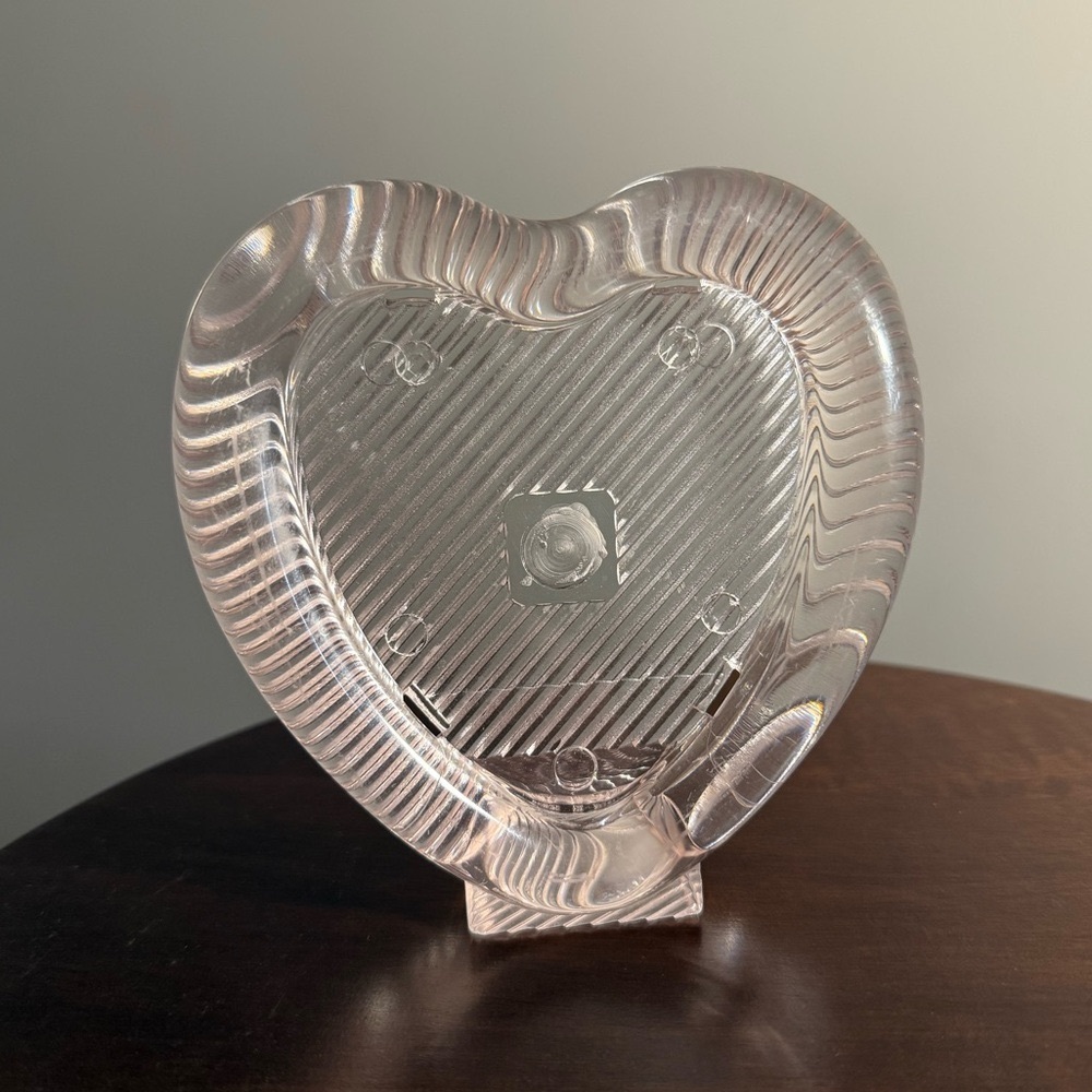 1980s Pink Transparent Heart Resin Vintage Picture Frame